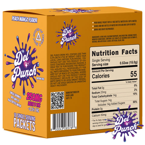 250mg Peach Mango Del Punch D9 Drink Mix